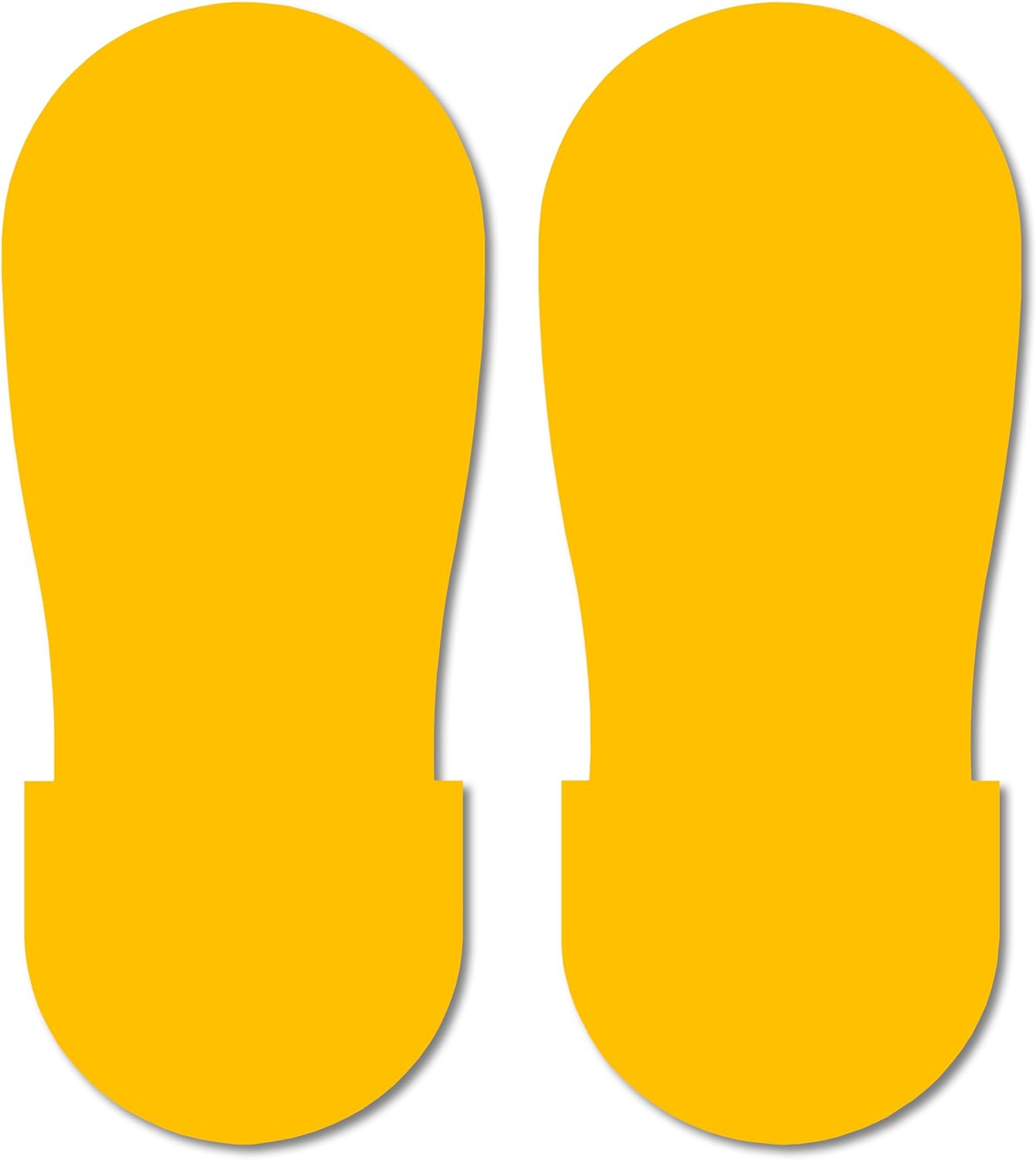 Mighty Line Big Footprints Floor Marking Tape for Safety, Caution, Warning, Heavy-Duty, Peel and Stick, Adhesive, Industrial Quality, 12" Long x 5" Wide, Yellow, Pack of 50
