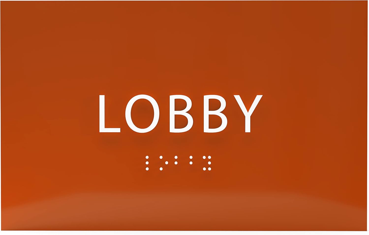 6" X4" Lobby Sign - Tactile Graphics Grade 2 Braille Text Reception Area Sign| Utility ADA Compliant Wall Mount Plastic Signs For Hospital, Offices, Businesses & Apartments
