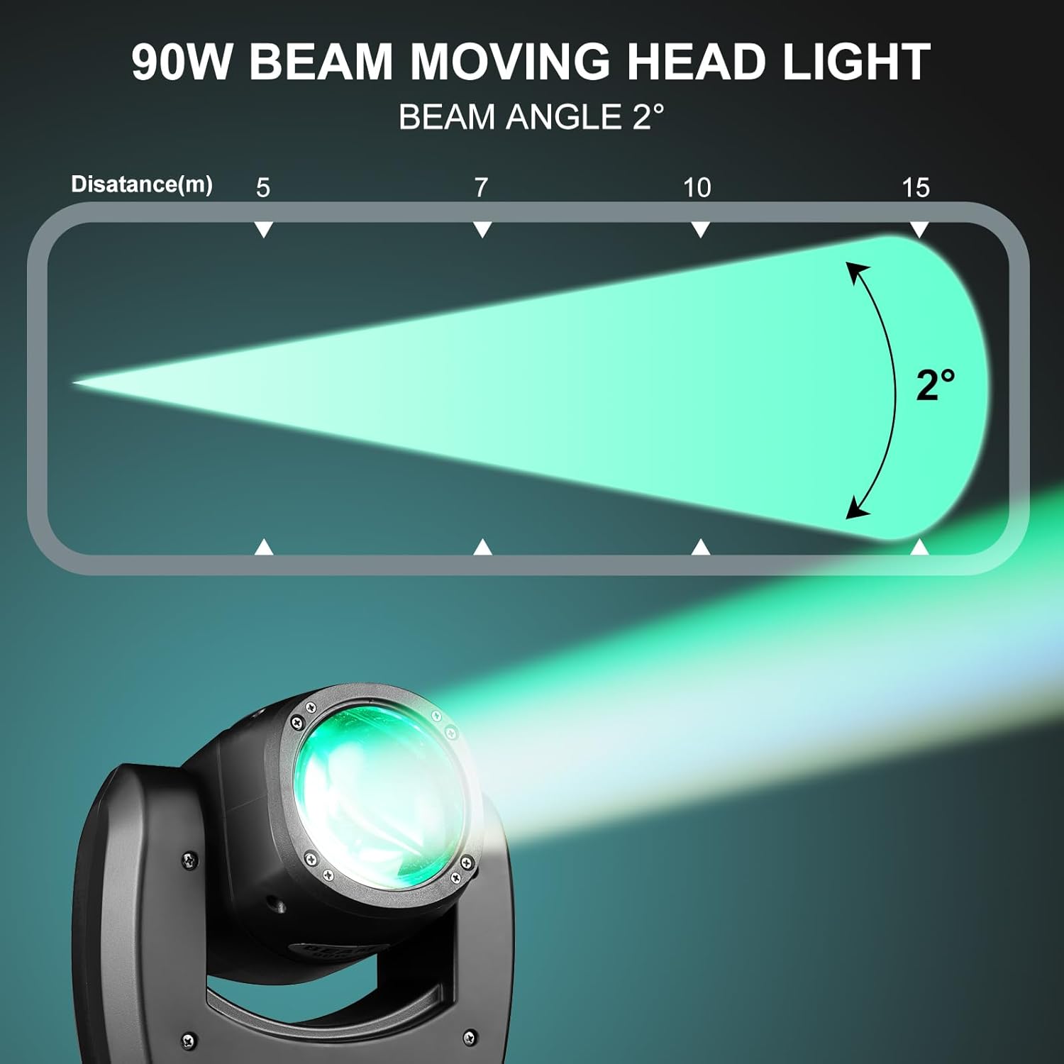 90W LED Moving Head DJ Lights Mini Beam Stage Lights Super Bright Spot RGBW 4IN1 DMX 512 13CH Sound-Activated for Wedding DJ Party Stage Lighting (90W, 1)
