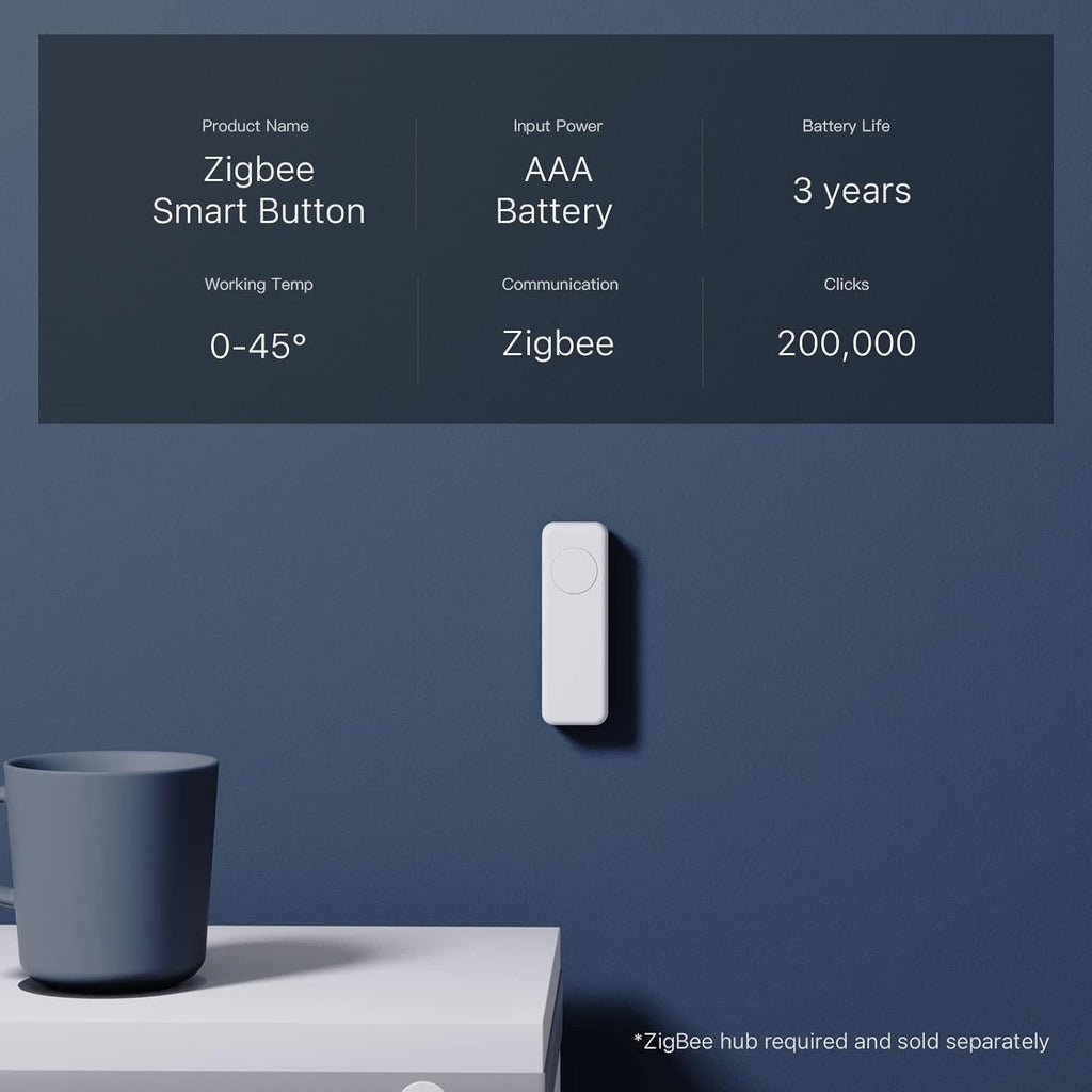 THIRDREALITY ZigBee Smart Button 4 Pack, 3-Way Remote Control, Require Zigbee hub, Work with SmartThings, Aeotec, Hubitat, Home Assistant, Third Reality Hub, Battery Included.