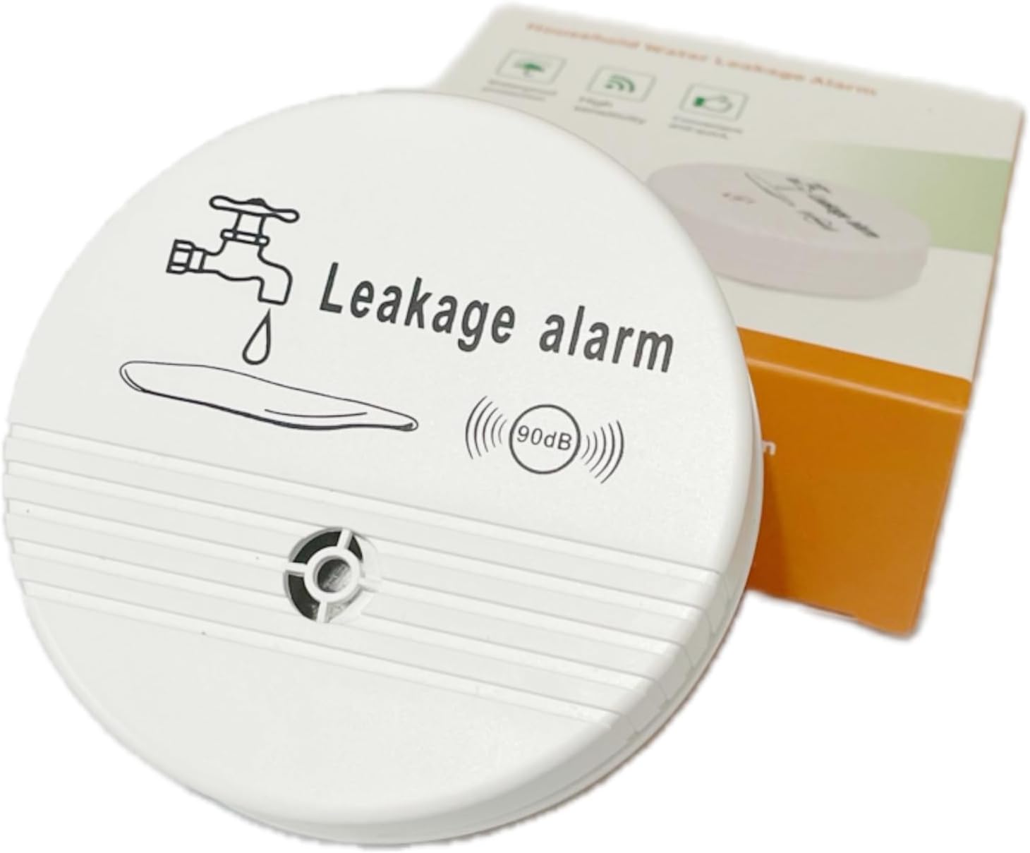 Water Leak Alarm Detectors 90dB Water Sensor Alarms Flood Detector for Basements Bathrooms Laundry Rooms