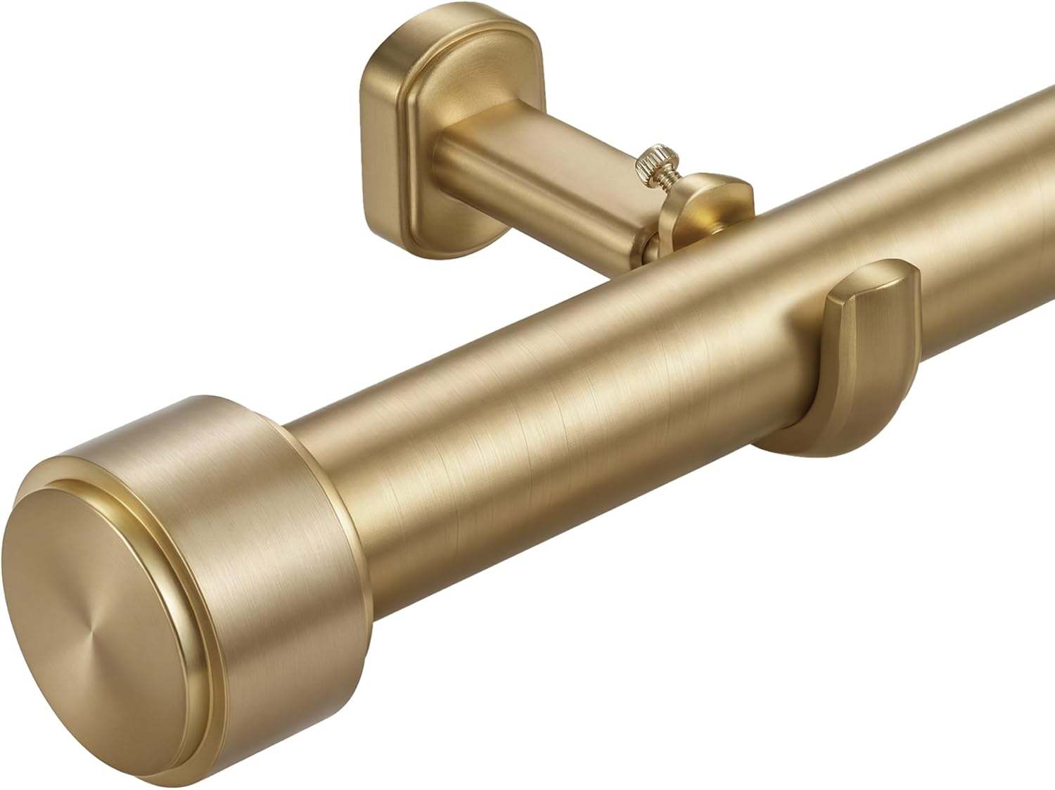 Heavy Duty Curtain Rods,1 1/4" Large Diameter Premium Nonadjustable Curtain Rod,72in/6ft Custom Window Treatment Rods with Durable Aluminum Brackets and End Caps,Gold Finish