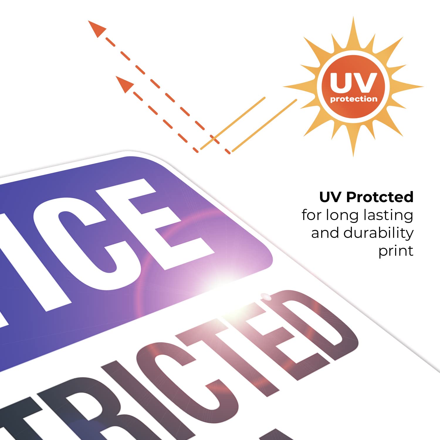 Notice Restricted Area Sign, 18x24 Inches, 55 mil Thick HDPS (high Density polystyrene), Made in USA