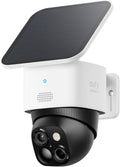 eufy Security SoloCam S340, Solar Security Cameras Wireless Outdoor, Cameras for Home Security, 360° Pan & Tilt Surveillance, No Blind Spots, 2.4 GHz Wi-Fi, No Monthly Fee, HomeBase S380 Compatible