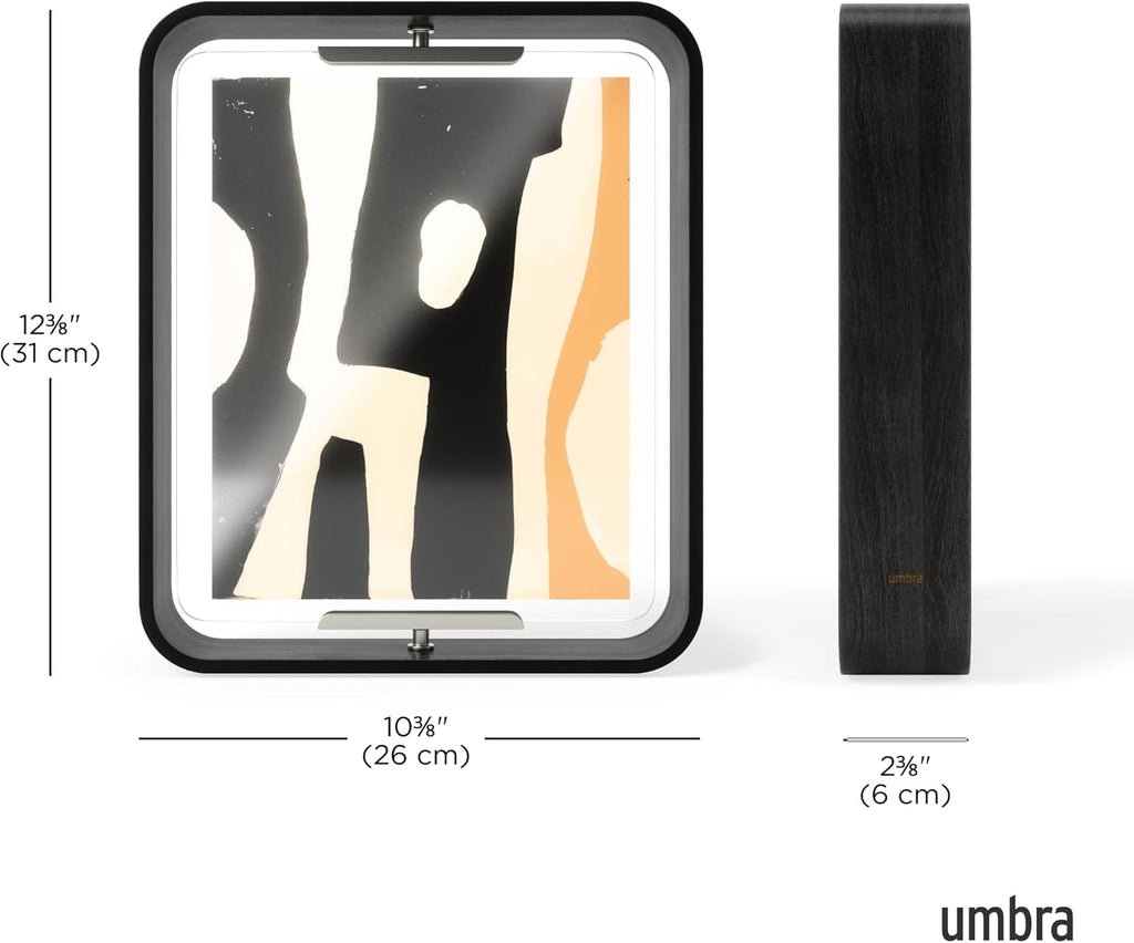 Umbra Table Picture Frame Two Sided Picture Frame for 8 x 10 Inch Photos Wood Black
