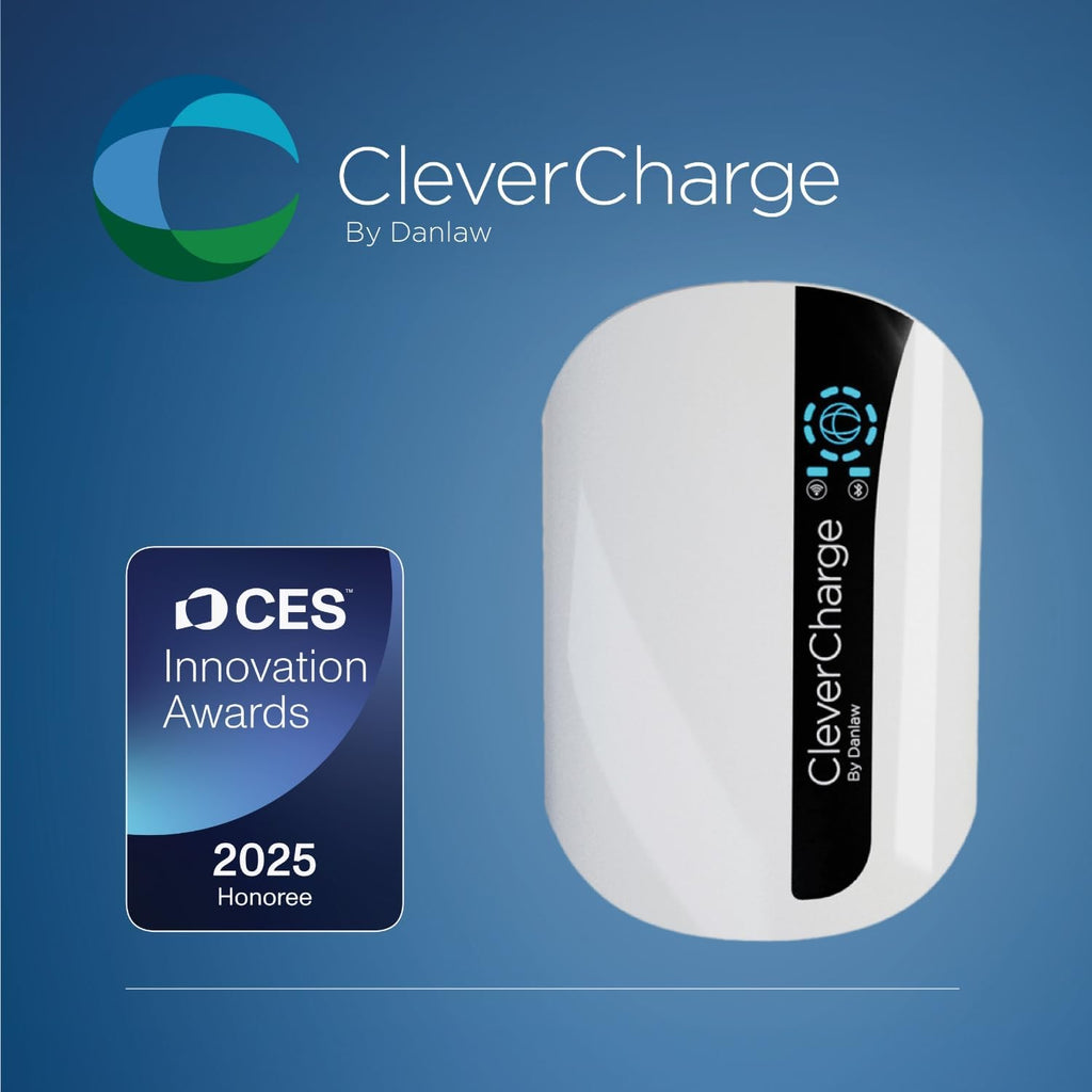 CleverCharge EV-114A Wi-Fi Enabled Level 2 EV Charger, Hardwired EVSE with J1772 Connector & CleverKey AI, Up to 48A / 240V, UL/Energy Star Rated, 25ft Cable, Soft White