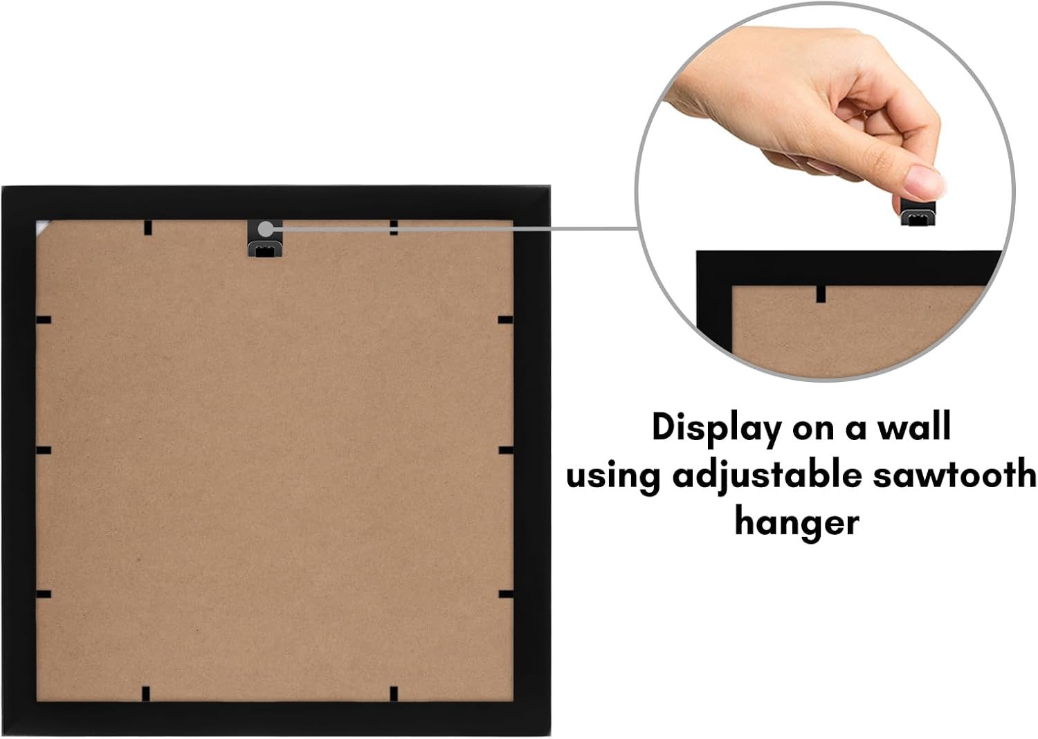 Americanflat 11x11 Picture Frame with Shatter-Resistant Glass - Signature Collection - Gallery Style Frames Made of Engineered Wood - Square Frame for Wall Display - Black