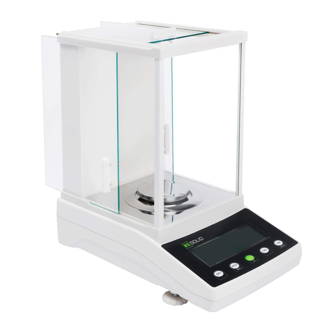 U.S. Solid 0.1mg Analytical Balance, 120g x 0.0001g, Lab Electronic Scale with Automatic Internal Calibration, Electromagnetic Transducer, RS232, Overload Protection, Piece Counting, 4 Weighing Units