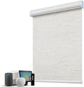 SmartWings Motorized 100% Blackout Shades Blinds, Custom Size, Cordless Window Shades with Rechargeable Battery, Work with Matter/Apple HomeKit, Alexa, Thread/Zigbee, Remote Optional, Linen White