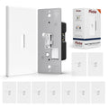 AIDA Digital Toggle Dimmer Switch for Dimmable LED, CFL & Incandescent Bulbs, Single Pole/3-Way, Screwless Wall Plate Included, UL Listed, No Neutral Wire Needed, Matte White (10 Pack)
