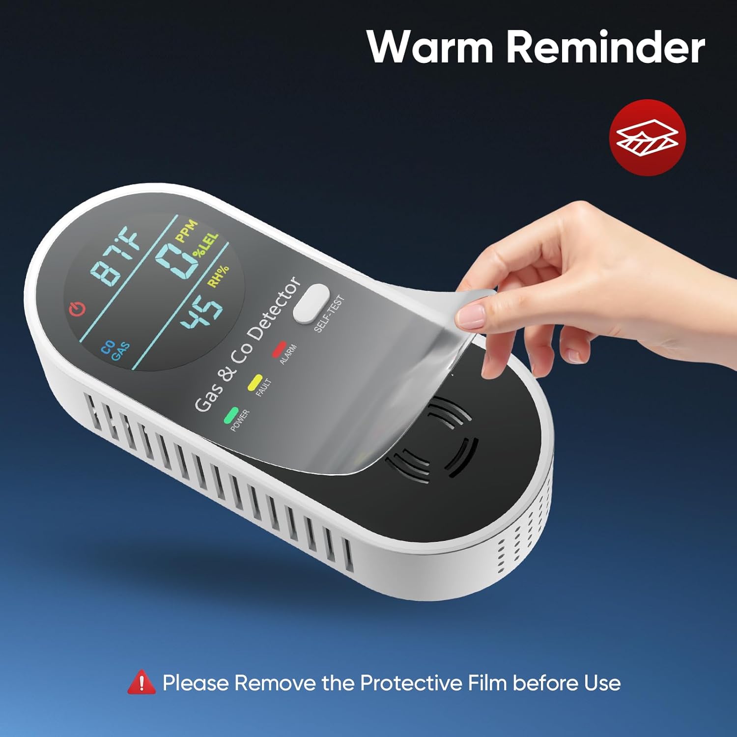 4-in-1 Natural Gas Leak Detector & Carbon Monoxide Detectors with Natural, Propane, Co & Gas Leak Detector - Carbon Monoxide Detectors Plug in -Temperature & Humidity Detectors for Home, RV (2 Packs)
