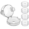 Stove Knob Safety Covers, for Knob Diameter Less Than 2.4", Dual Grip Safety Shield, Unlock with Adult Hand, Press Gas Stove Knob Locks, Oven Lock Knob Covers for Child Safety, Clear, Pack of 5