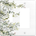 Decorative Outlet Covers Rustic Eucalyptus Leaves Green Leaf 2 Gang Wall Plate Single Toggle 1 Rocker Light Switch Cover Switch Plate Covers for Country Bedroom Home Decor