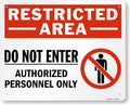 SmartSign 24 x 30 inch “Restricted Area - Do Not Enter, Authorized Personnel Only” Metal Sign with Symbol, 80 mil Laminated Rustproof Aluminum, Red, White and Black, Made in USA