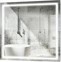Krugg | 42 Inch X 42 Inch LED Bathroom Mirror | Lighted Vanity Mirror Includes Dimmer & Defogger | Wall Mount Vertical or Horizontal Installation