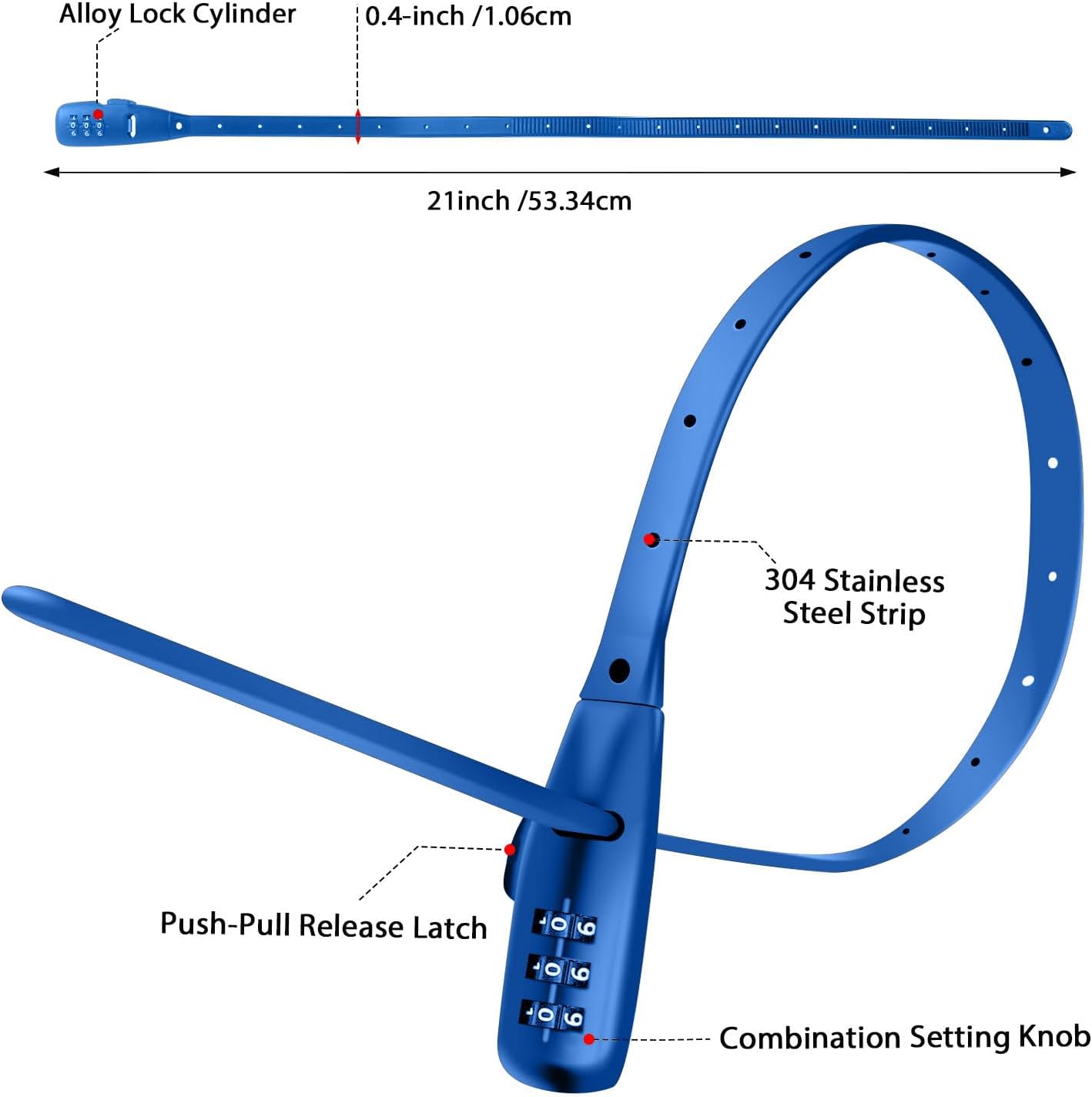 Adjustable Babyproof Lock, Easy Install on Cabinets, French Fridges, Baby Carriages, Kids’ Bikes, Helmet, Gates, Lock for Kids & Adults - French Door, Versatile Safety Solution (1 Pack Blue)
