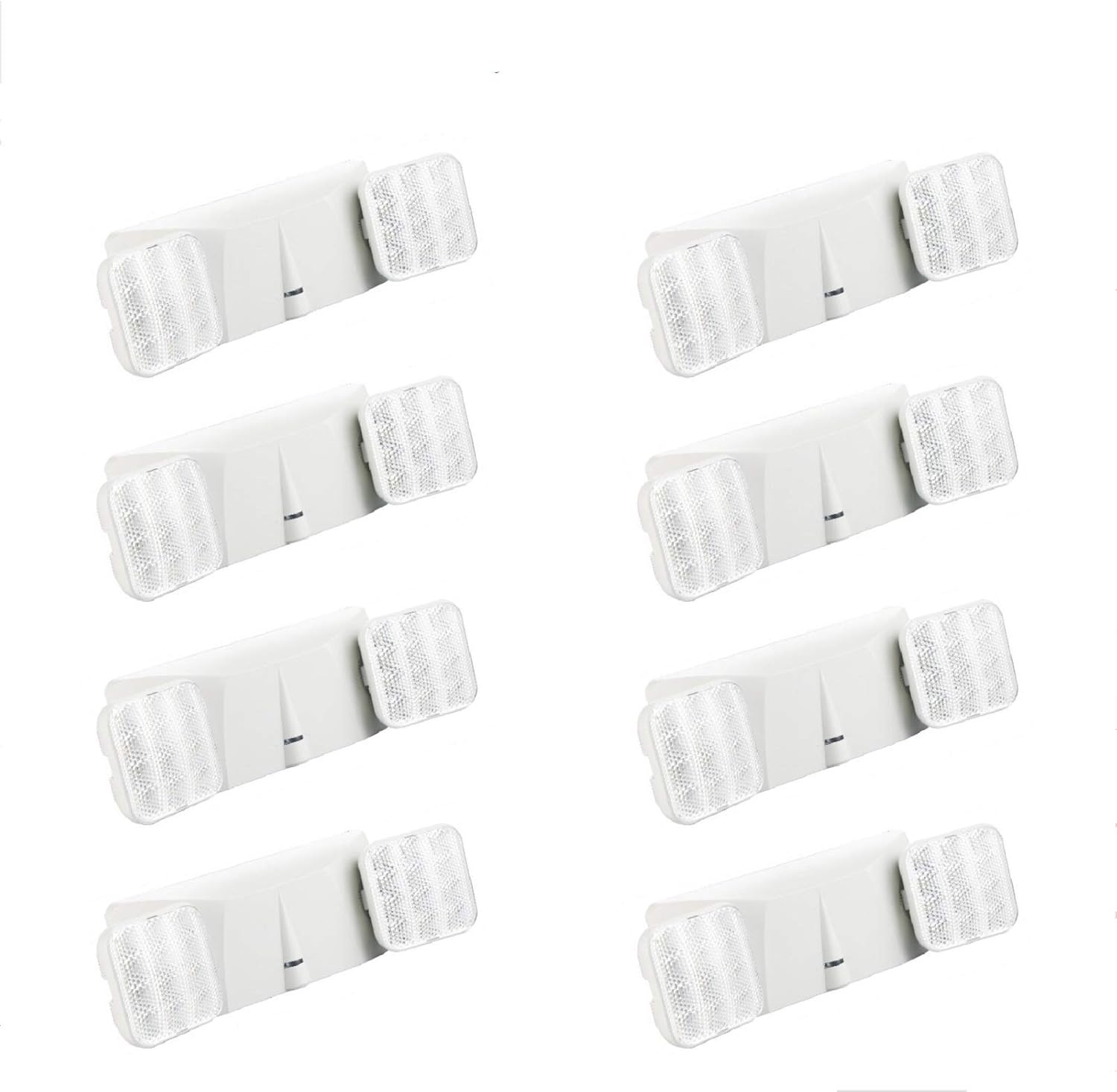SPECTSUN 8 Pack LED Exit Emergency Light Combo with Battery Backup-US Standard Commercial Corded Emergency Exit Sign Lights for Home Power Failure,UL 924 Certified,Emergency Flash Lights