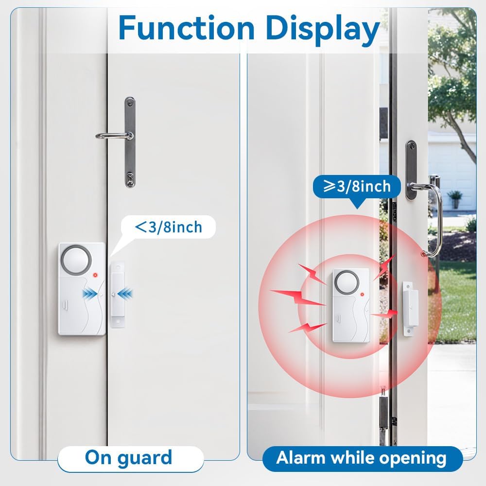 Door Chimes When Door Opens, 110dB Door Security Devices with Remote, Door Sensor, Door Alarms for Kids Safety, House Garage, Apartment, Store