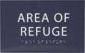 6" X4" Area of Refuge Sign - ADA Compliant Tactile Graphics Grade 2 Braille Text | Wall Mount Plastic Signs for Shopping Malls, Offices, Hotels, Schools, Apartments & Restaurants
