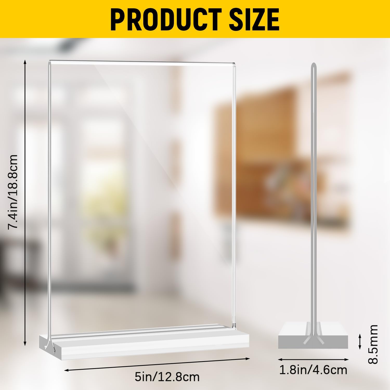 Dynta 14 Pack Acrylic Sign Holder 5x7 Inches Clear Double Sided Picture Frame Vertical Table Menu Holder Plastic Desktop Flyer Holder Acrylic Display Stands for Stores Restaurants Office Wedding Party