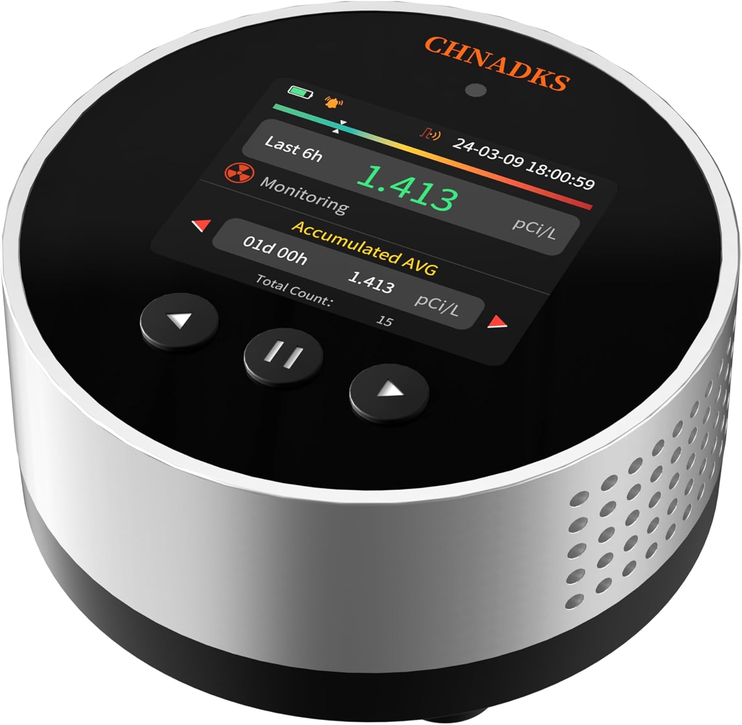 RM-65 Radon Detector for Home Basement, Continuous Radon Monitor with Audible & Visual Alarm, LCD Color Display, Long Term Portable Gas Detector for Home, pCi/L or Bq/m³
