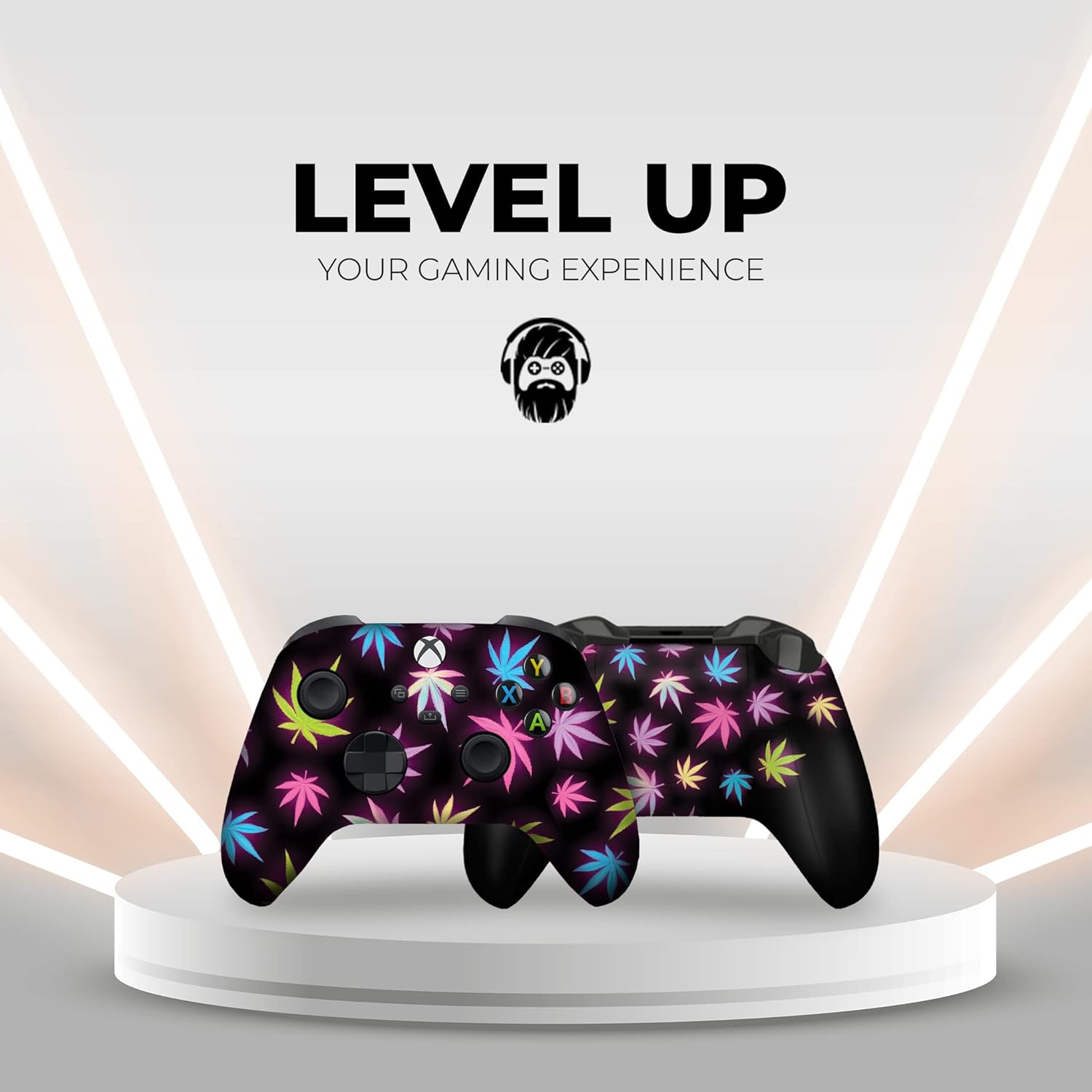 DreamController Neon Weed Custom X-box Controller Wireless compatible with X-box One/Series X/S Proudly Customized in USA with Permanent HYDRO-DIP Printing(NOT JUST A SKIN) (MODDED)