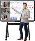 Shiarffe R9 Ultra Portable Smart Board 75" EDLA-Certified Digital Whiteboard, 4K Touchscreen Interactive Display Built-in AI Camera for Classroom Office Hybrid Work Home, Android OS