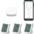 YoLink Indoor Thermometer Hygrometer 3-Pack YS8023 with LCD Comfort Display, Magnetic Mount for Kitchen Use, Max/Min Tracking, LoRa, 5-Year Battery, Alexa/IFTTT, Hub Included