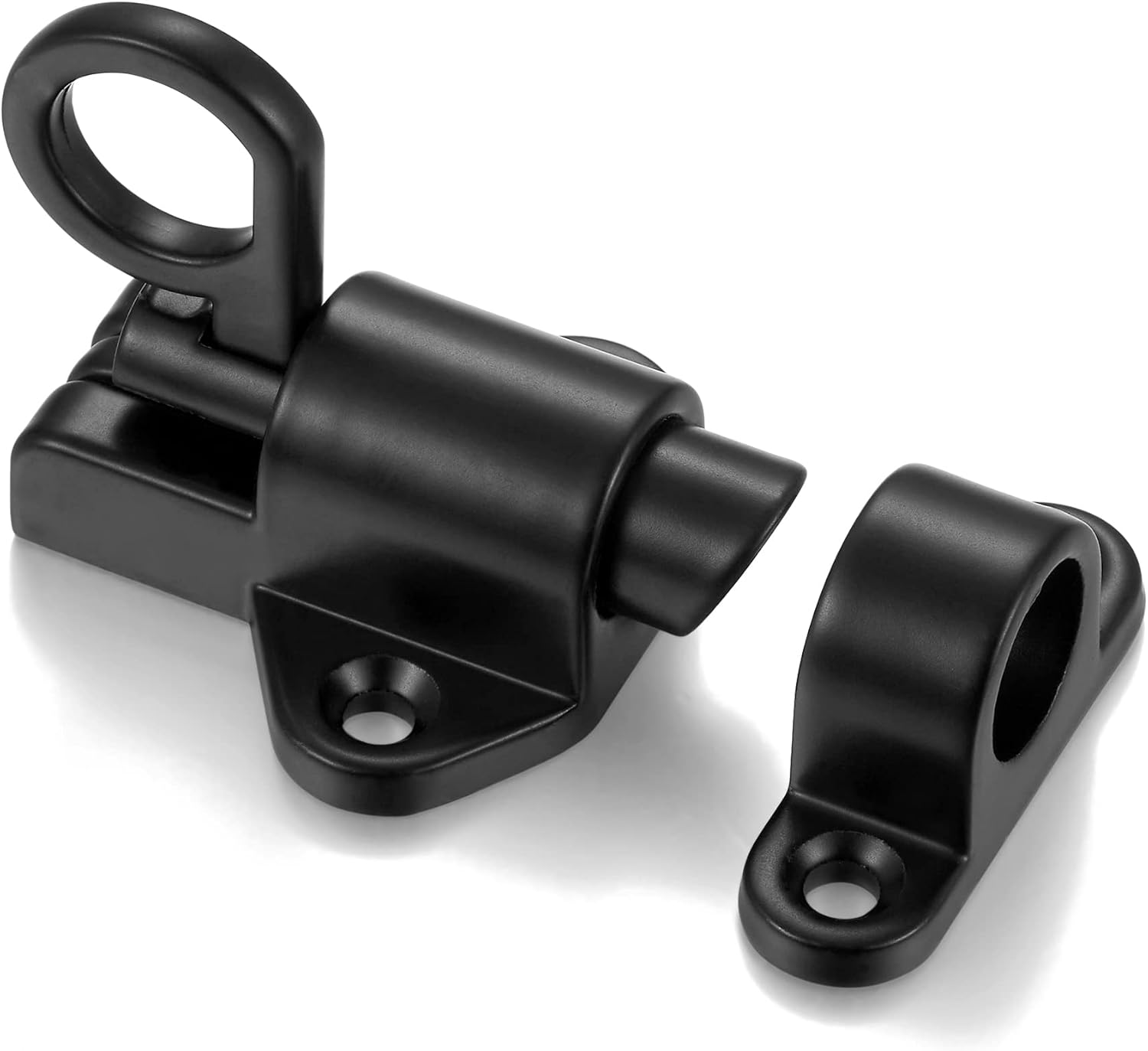 14 Packs Self-Closing Latches，Black Spring Door Lock，Resilient Bolt Latch Aluminum Alloy Safety Automatic Spring Barrel Door Lock with Screws，Used for Wooden Door，Wooden Window and Cabinet etc