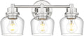 Emak Bathroom Light Fixtures Over Mirror, Brushed Nickel Vanity Light with Clear Glass Shade, 3-Light Vanity Lights for Bathroom, Mirror, Makeup Desk, VL122-BN-CG-3