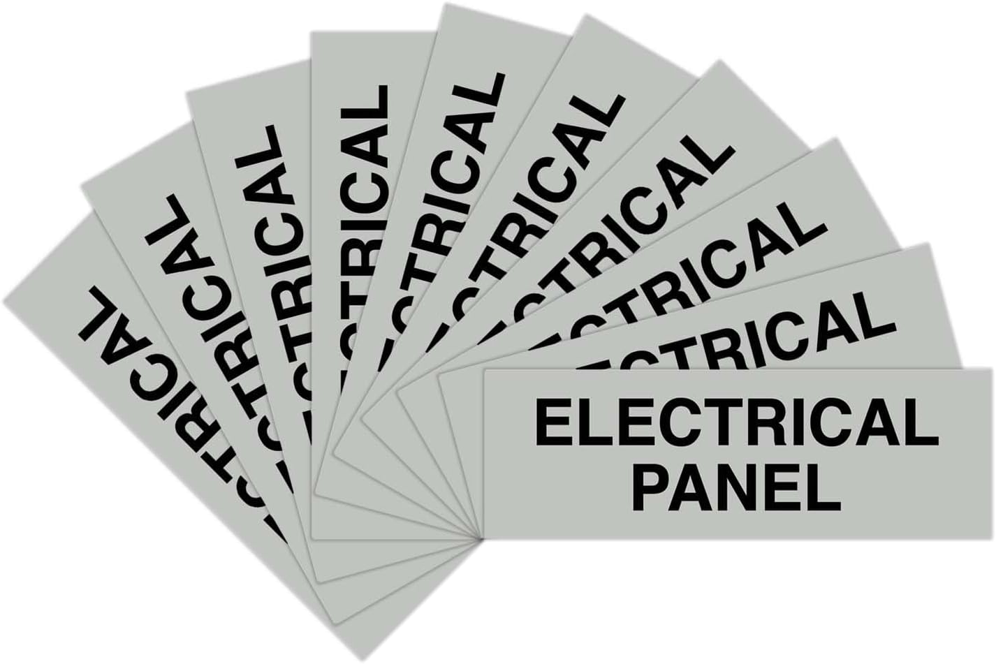 All Quality Basic Electrical Panel Sign - Fire Regulation Safety Compliance Sign - Lt Gray - Medium (10 Pack)