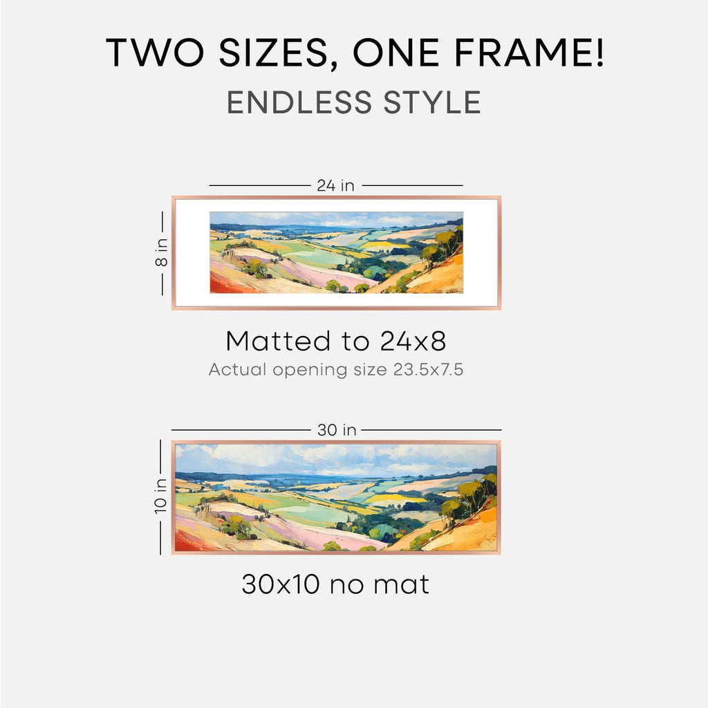 Homeforia 10x30 Rose Gold Picture Frame, High End Metal 10by30 Poster Frames with Mat 8x24 Photo, 10 x 30 Rose Frames Matted to 8 x 24 Print, 30x10 Panoramic Frames, Tempered Glass, Wall Kit, Set of 1