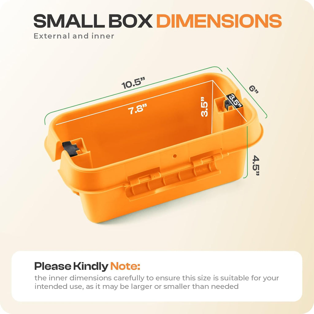 SockitBox – The Original Weatherproof Connection Box – Indoor & Outdoor Electrical Power Cord Enclosure for Timers, Extension Cables, Transformers, Power Strips, Lights, Tools & More – Small – Orange