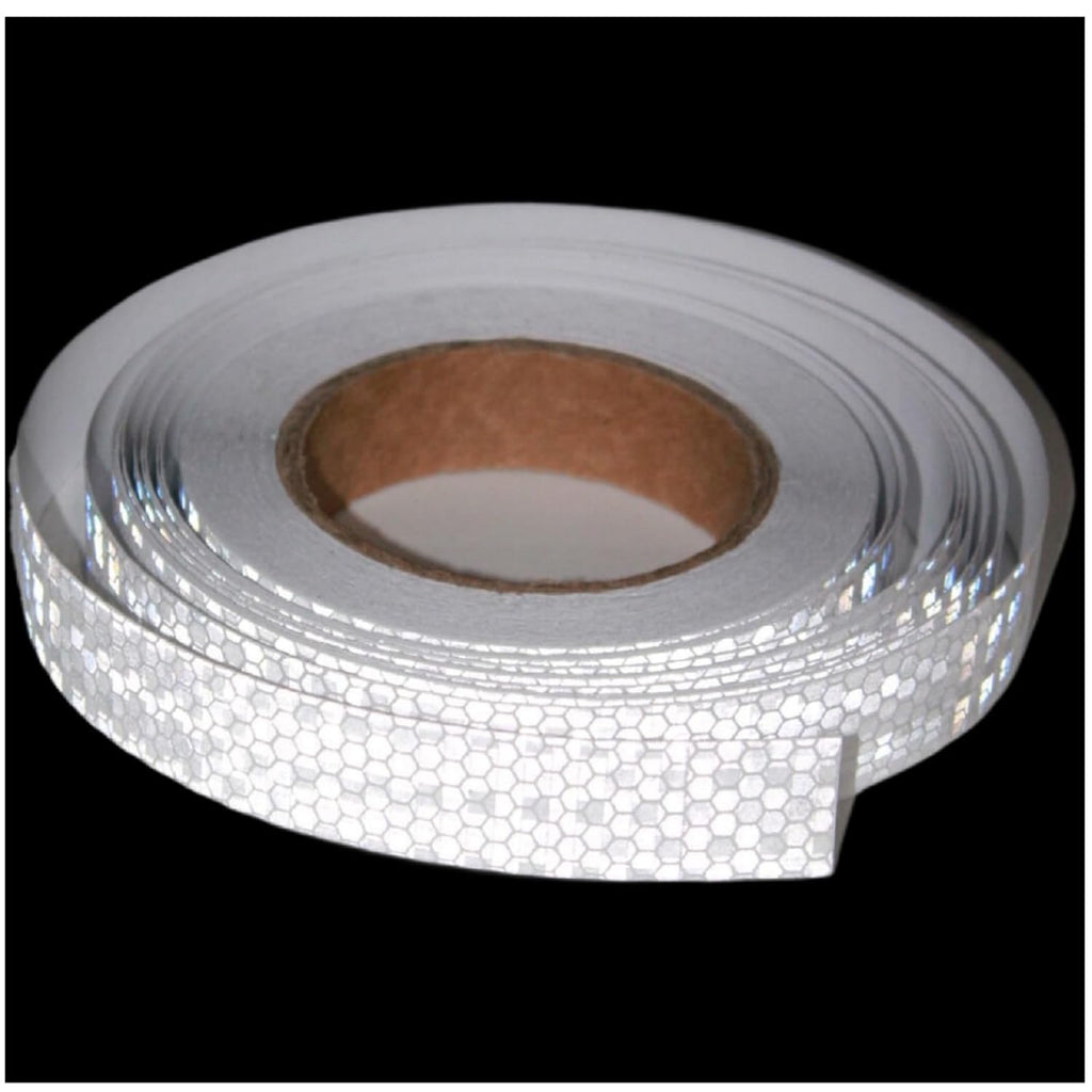 Reflective Tape White 1 inch, Outdoor Waterproof High Visibility Warning Industrial Marking Tape, Safety Stickers (68 feet)