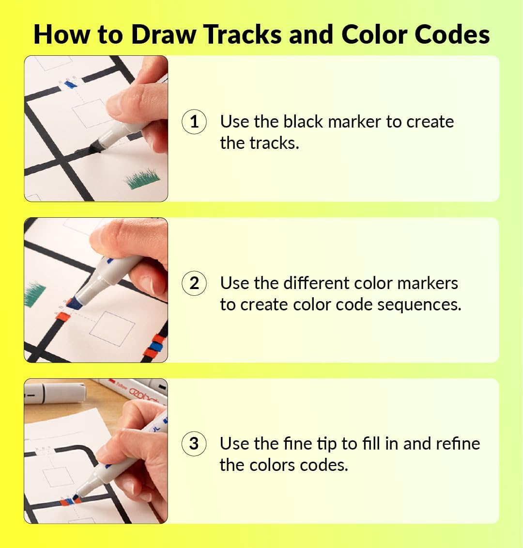 Ozobot Color Coding Markers, Color Variety for Creative STEM Education, Classroom & Home, Enhances Problem Solving & Critical Thinking Skills, Suitable for Ages 6+, Dual-Sided, 5 Pack