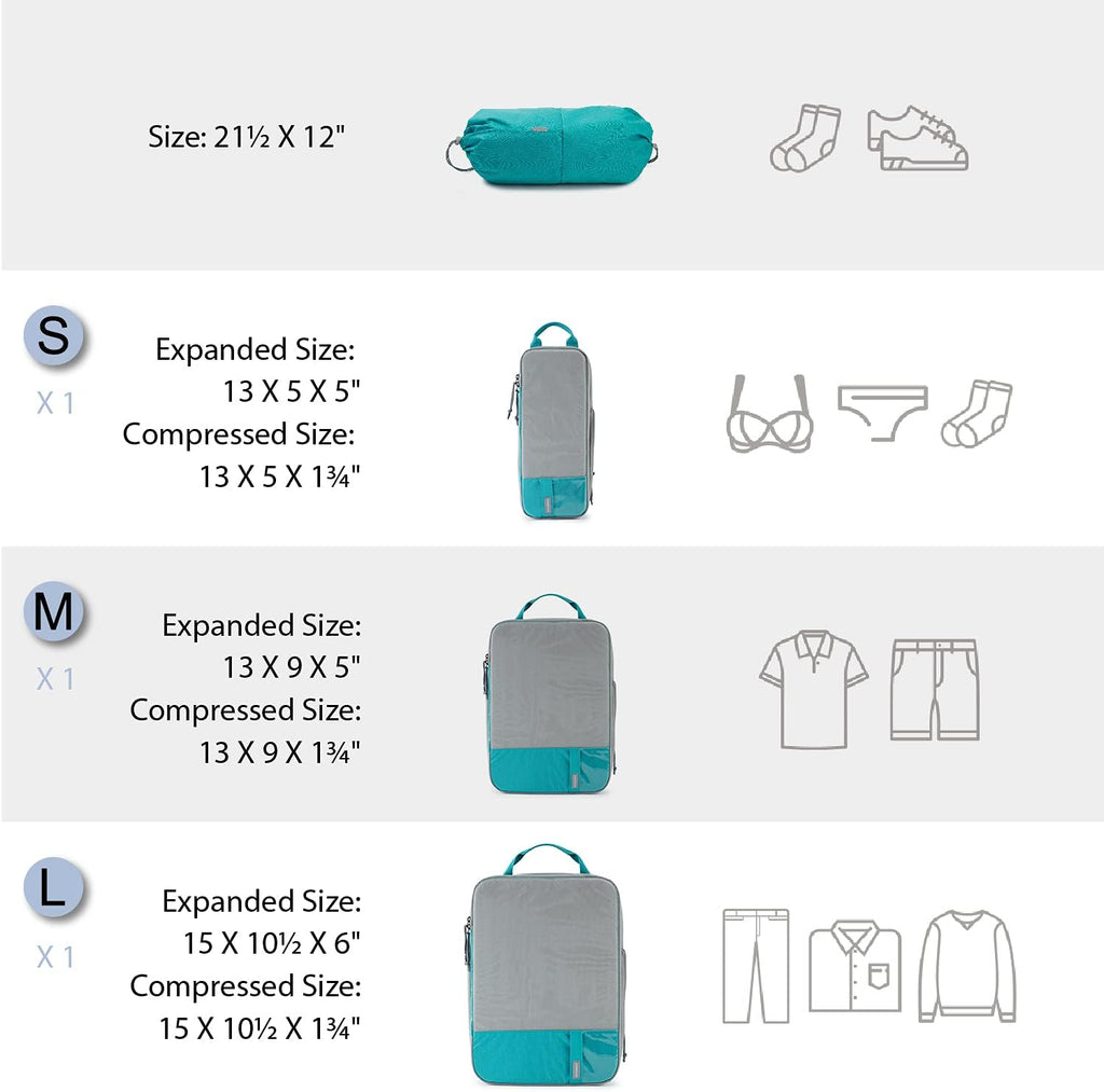 BAGSMART 6 Set /4 Set/2 Set Compression Packing Cubes for Travel, Lightweight Luggage Organizer Bags, Durable Space Saver Bags Travel Essentials