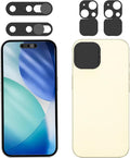 Front Camera Cover Compatible for iPhone 15/15 Plus with Rear Lens Cover,Protect Privacy and Security But Not Affect Facial Recognition（2Pack）-2025 Updated Version