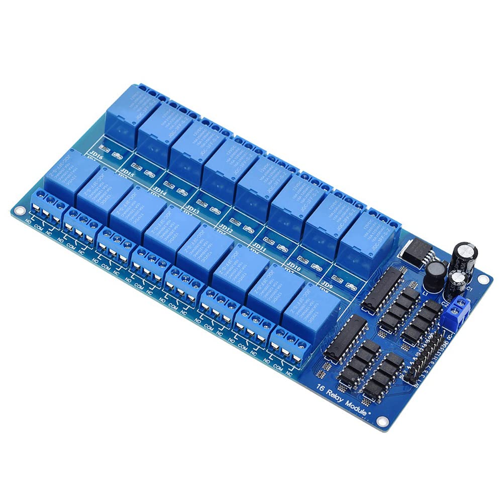 Relay Module with Optocoupler High/Low Level Trigger for Arduino (12, 12V Relay 16 Channel)