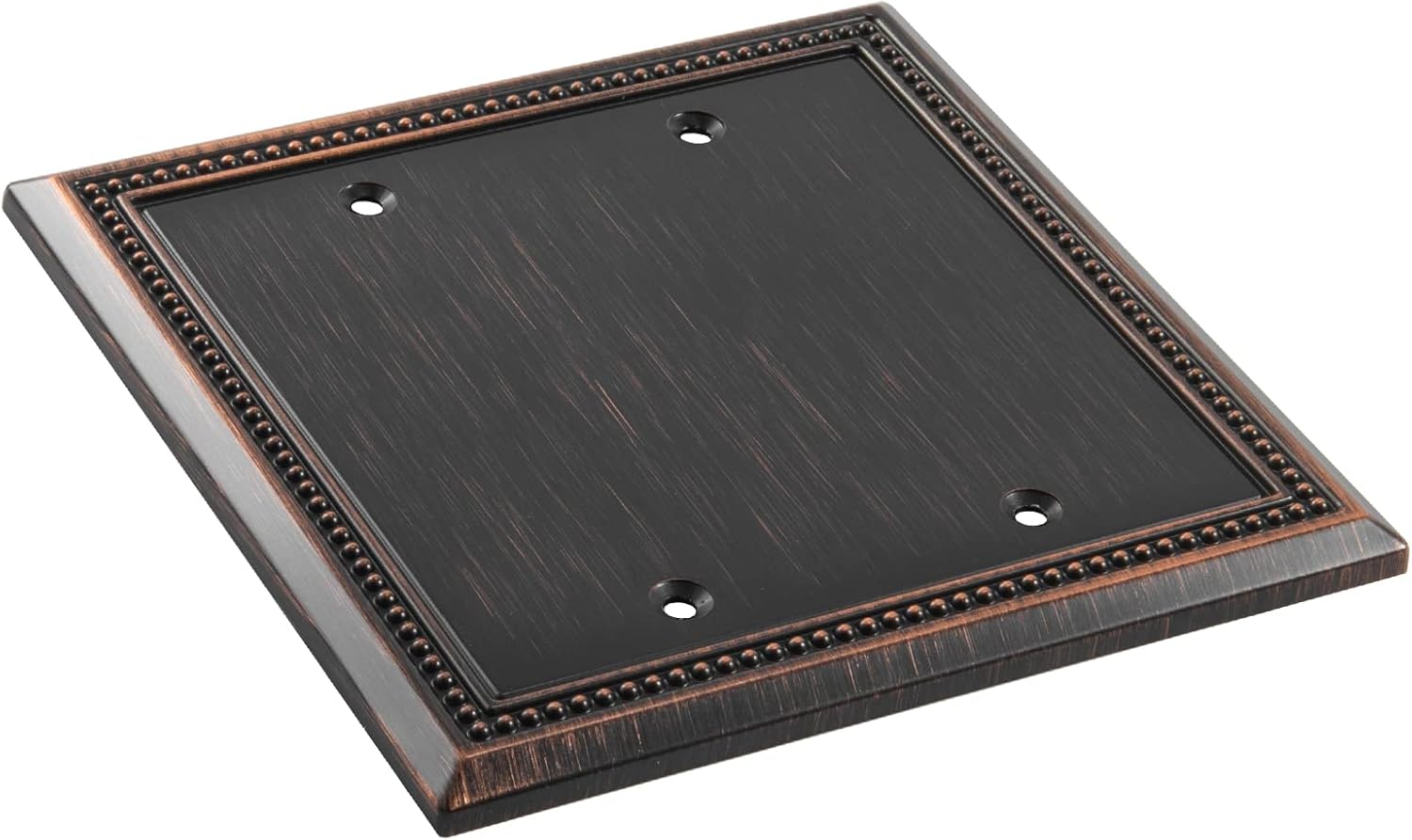 Henne Bery Sunken Pearls Heavy Duty Decorative Wall Plate Switch Plate Outlet Cover (Double Blank, Aged Bronze)