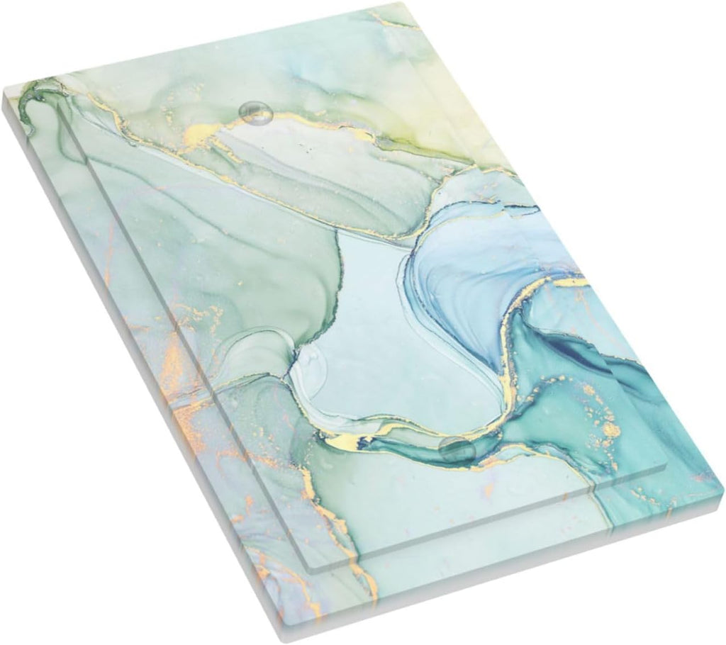 Light Switch Cover Plate Teal Gold Marbling Turquoise 1 Gang No Device Blank Electrical Wall Plates Faceplate Decorative Switch Plate for Bathroom living Room Decor