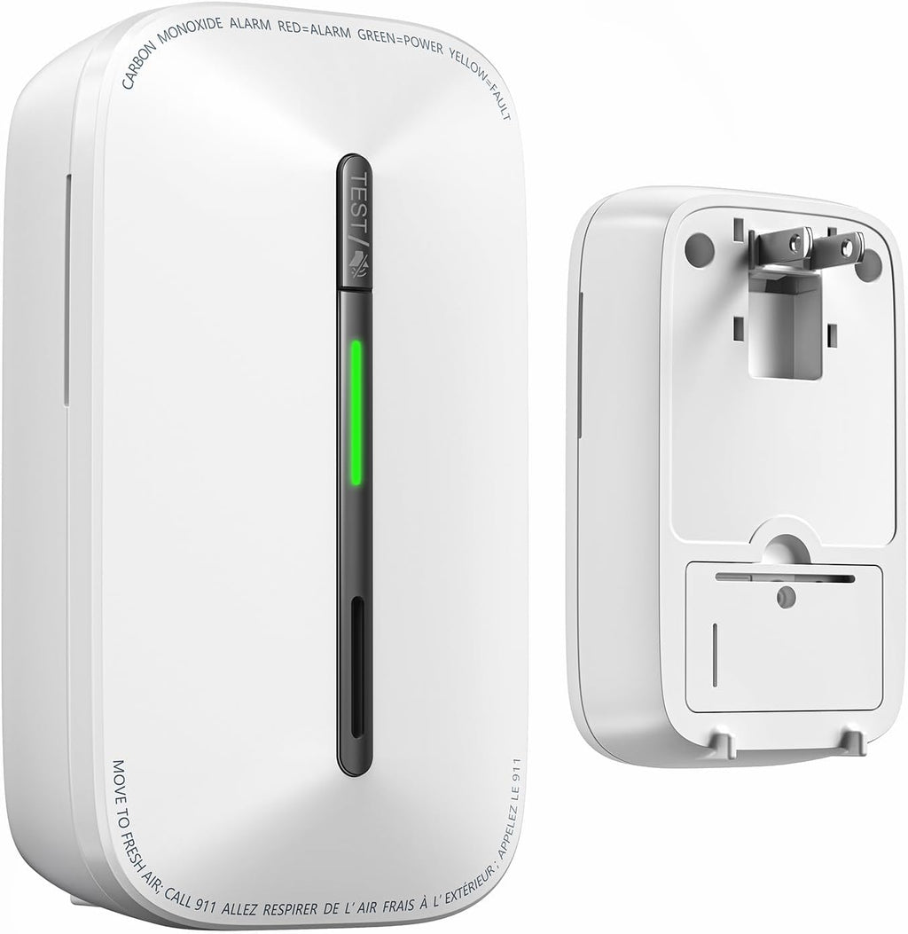SITERWELL Plug in Carbon Monoxide Detector 10 Year Battery, CO Alarm Detector with Electrochemical Sensor and Sound Warning, AC Powered Portable Carbon Monoxide Detector for Home Office Travel,1-Pack