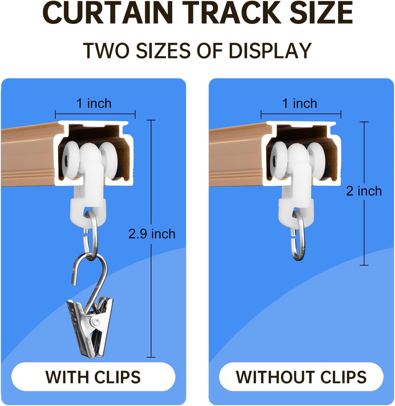 Ceiling Curtain Track Ceiling and Wall Mounted Heavy-Duty Curtains Rails Room Divider Curtains Shower RV Tracks Ceiling Sliding Curtain Rods With Clips, Gold 18ft.