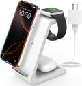 Wireless Charger for iPhone Charging Station: 3 in 1 Phone Charger Stand for iPhone 17/16/15/14/13/12/11/SE/X Pro Max Plus - Apple Watch 11/10/9/Ultra 2/8/SE/7/6/5 - AirPods 4/Pro 2/3