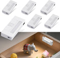 Drawer Lights When Open, 6-Pack Closet Lights Battery Operated with Door Sensor, Cabinet Lights When Open for Drawer, Pantry, Kitchen, Gun Safe, Wardrobe