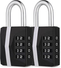 ZHEGE Locker Lock, Combination Lock Outdoor Weatherproof, [2023 Upgraded] Big White Number Lock for Gym, School, Toolbox, Fence Gate, Sheds, 4 Digit Padlock Heavy Duty (2 Pack, Black)
