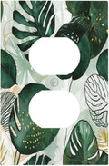 Outlet Covers Boho Tropical Leaves 1 Gang Duplex Wall Plate Decorative Switch Plates Electrical Receptacle Faceplate Light Switch Cover for Bedroom Bathroom Decor