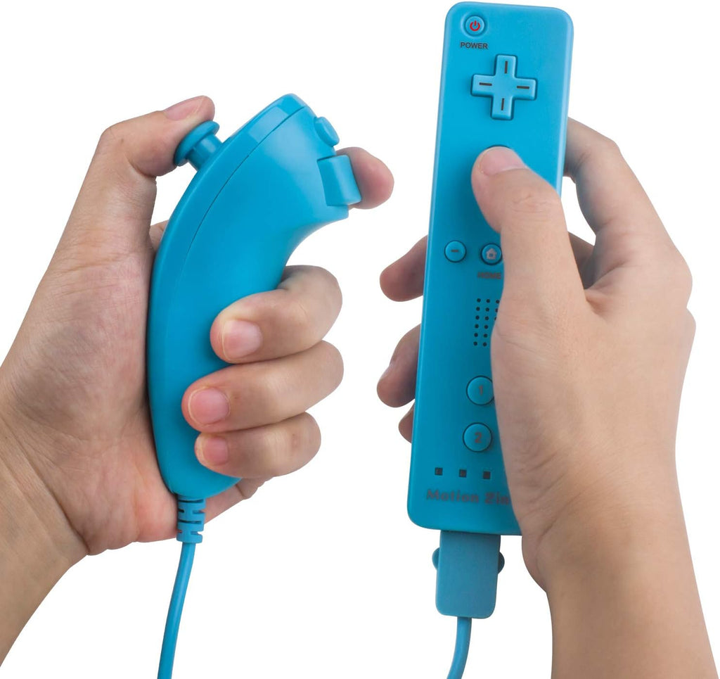 Motion Plus Wii Controllers 2Packs with Nunchucks, Wii Remote Controllers Compatible for wii and Wii U with Built in Motion Plus
