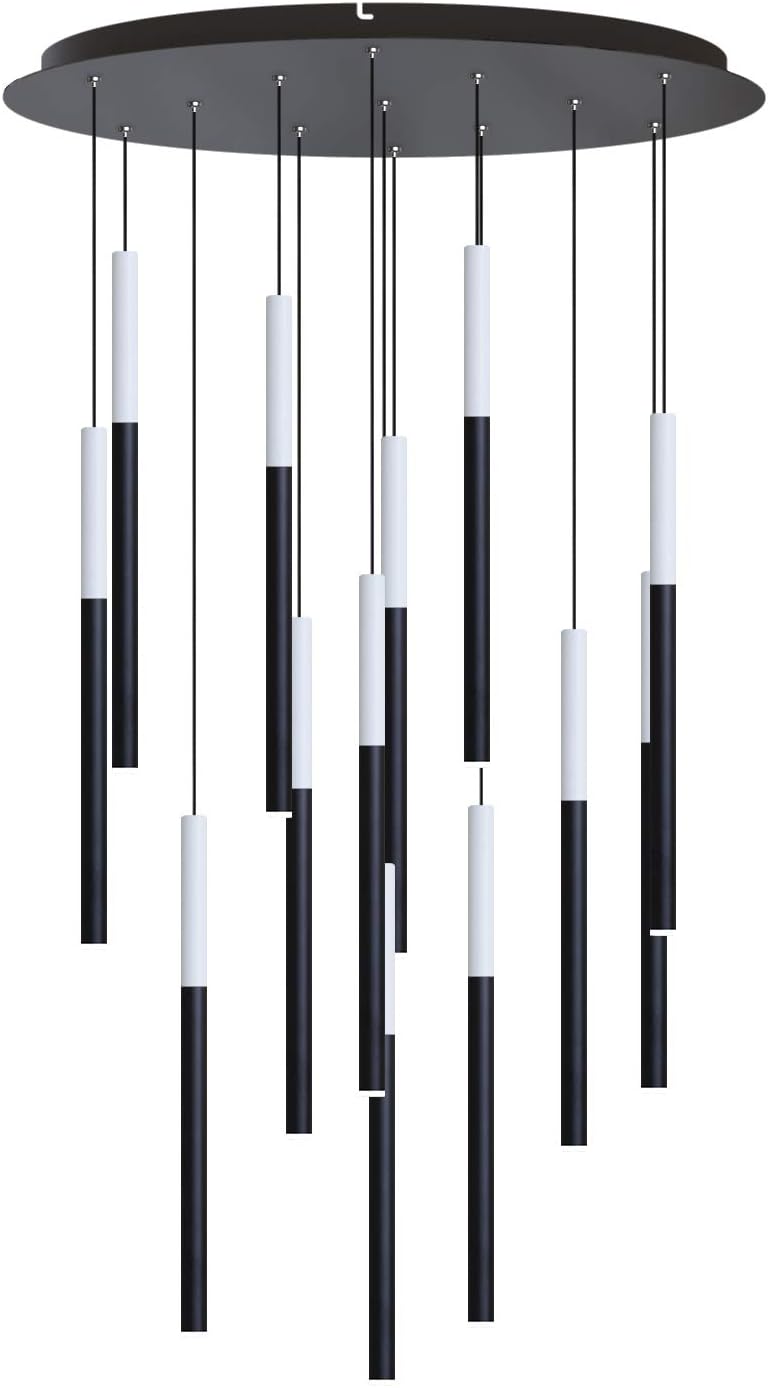ALTAIR 13 Mini Pendant Lighting White-Black - LED Hanging Light Fixture for Kitchen Island, Bar, Foyer - Cluster Pendants - Dimmable, Adjustable Wire, Lamp Bulb Included