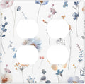 Wildflowers Plant Leaves Floral Berry Outlet Covers 2 Gang Double Duplex Decorative Light Switch Covers Electrical Wallplates Socket Faceplate for Bed Room Living Room Decor