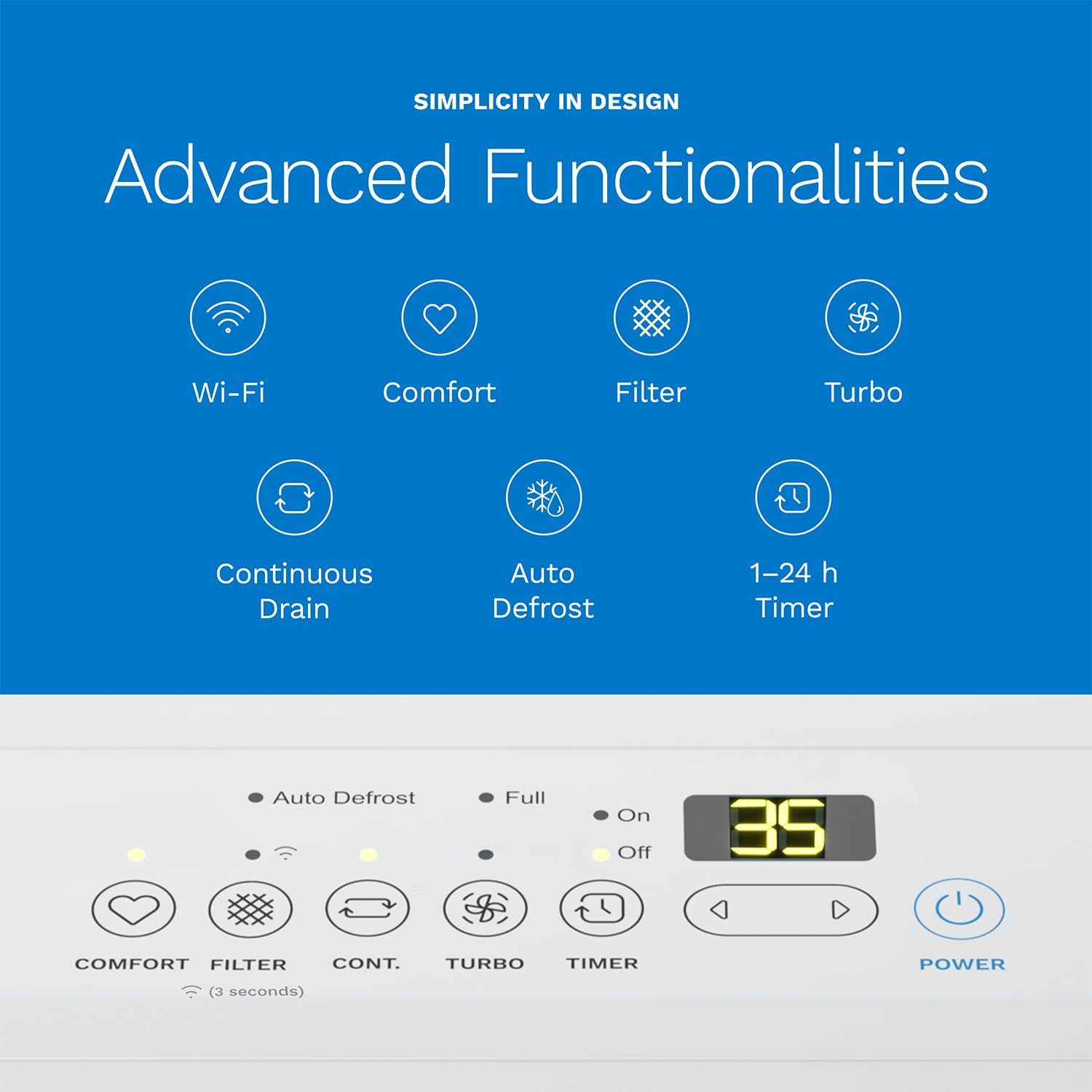hOmeLabs Dehumidifier for Home, Office, Basements with Powerful Moisture Removal, Humidity Control, Auto Shut-off, Quiet Operation - 7,000 Sq Ft Wi-Fi (50 Pint MAX 120 Pint at 95°F, 90% RH)